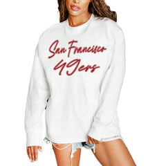 San Francisco 49ers Gameday Couture Women's Classic Comeback Oversized Long Sleeve T-Shirt White - NFL
