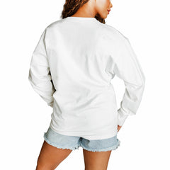 Denver Broncos Gameday Couture Women's Classic Comeback Oversized Long Sleeve T-Shirt White - NFL