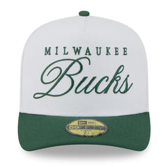 New Era - Milwaukee Bucks 2025 NBA Draft A-Frame 59FIFTY Fitted Hat - White/Hunter Green