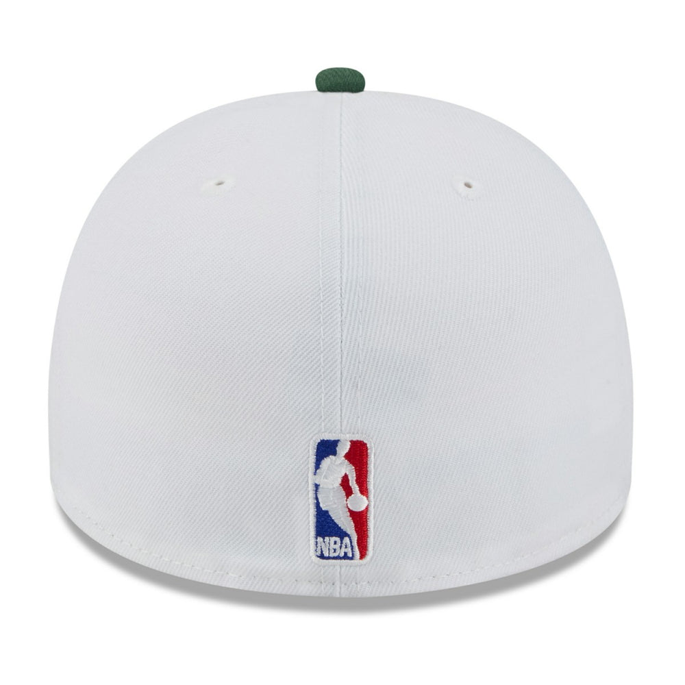 New Era - Milwaukee Bucks 2025 NBA Draft A-Frame 59FIFTY Fitted Hat - White/Hunter Green