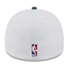 New Era - Milwaukee Bucks 2025 NBA Draft A-Frame 59FIFTY Fitted Hat - White/Hunter Green
