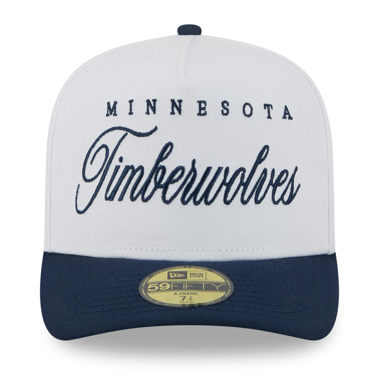 New Era - Minnesota Timberwolves 2025 NBA Draft A-Frame 59FIFTY Fitted Hat - White/Navy