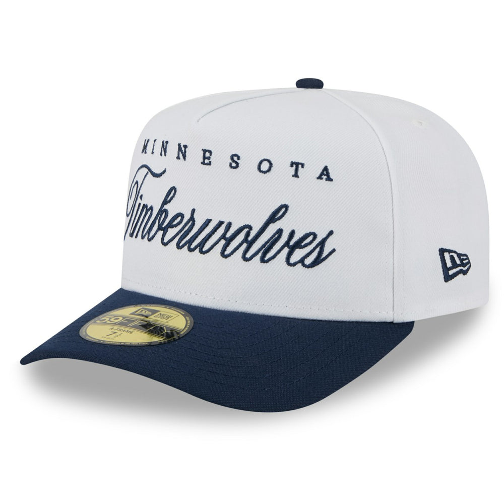 New Era - Minnesota Timberwolves 2025 NBA Draft A-Frame 59FIFTY Fitted Hat - White/Navy