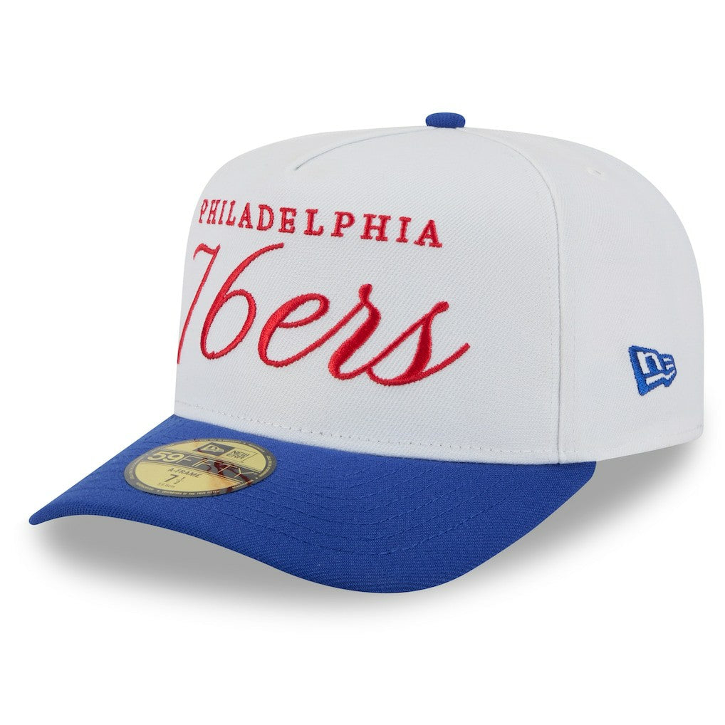 New Era - Philadelphia 76ers 2025 NBA Draft A-Frame 59FIFTY Fitted Hat - White/Royal