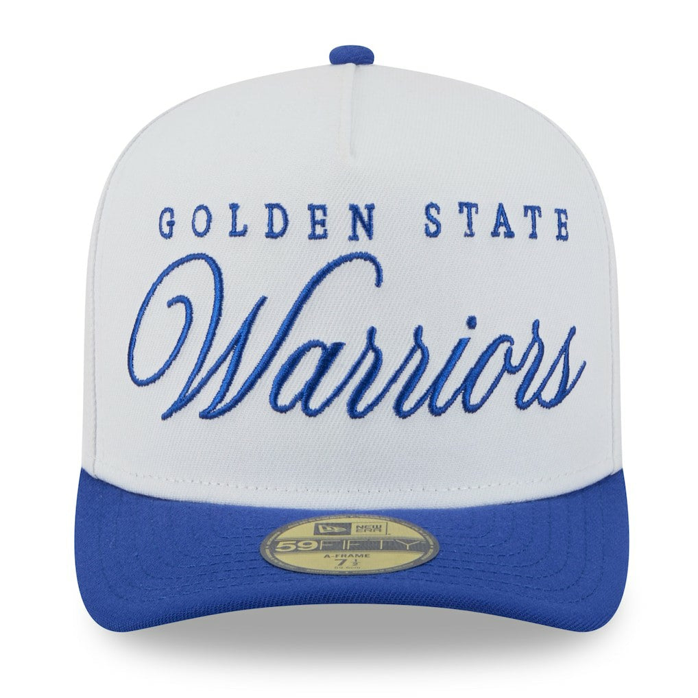 New Era - Golden State Warriors 2025 NBA Draft A-Frame 59FIFTY Fitted Hat - White/Royal