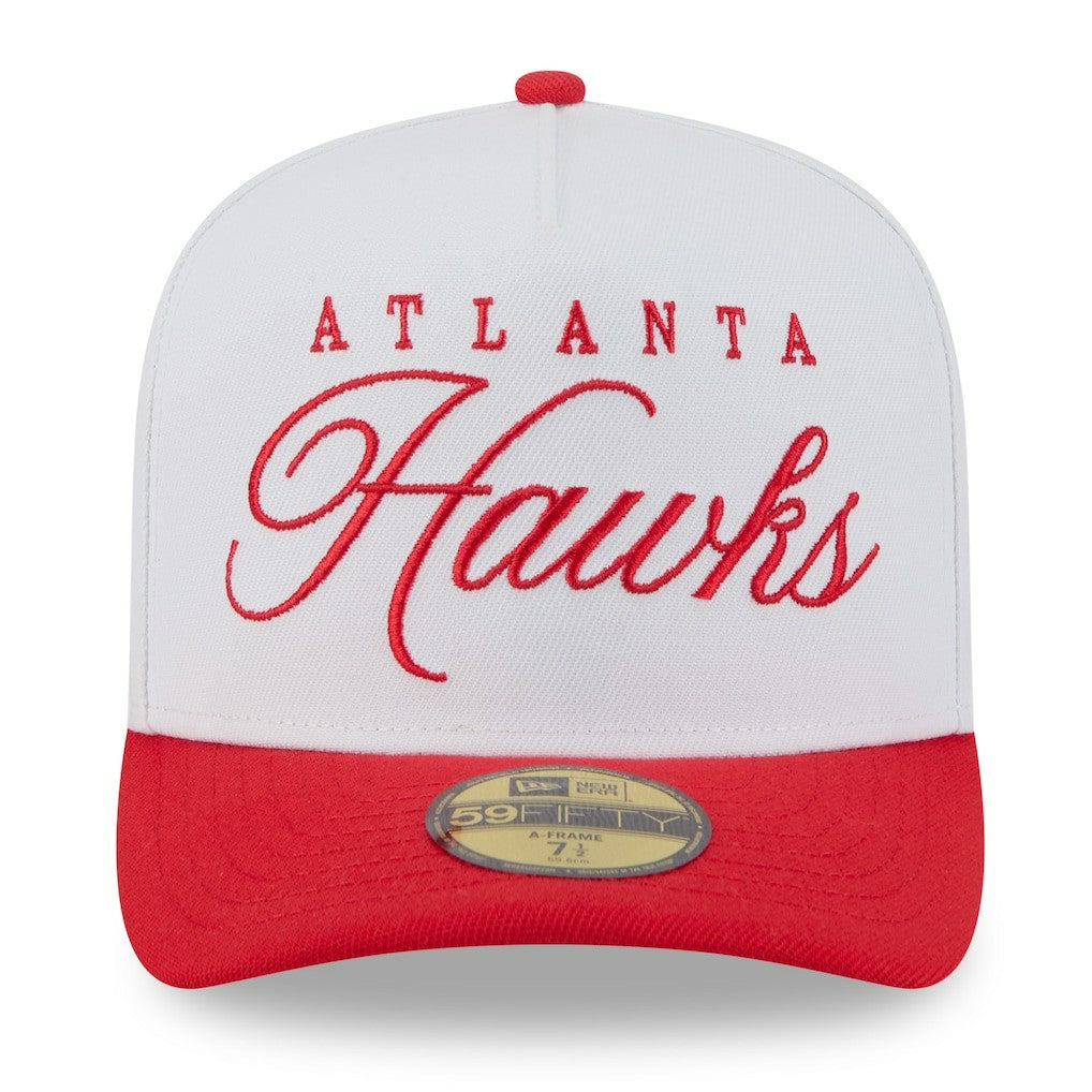New Era - Atlanta Hawks 2025 NBA Draft A-Frame 59FIFTY Fitted Hat - White/Red