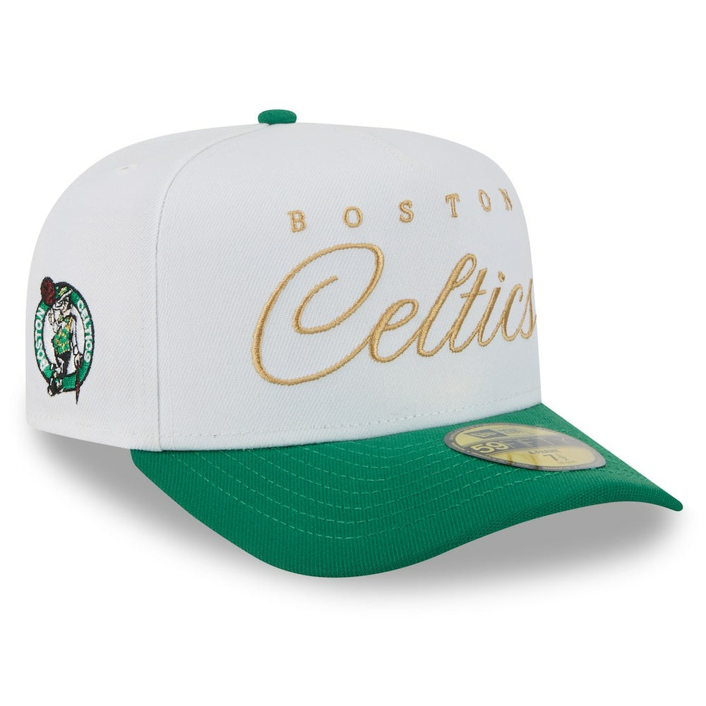 New Era - Boston Celtics 2025 NBA Draft A-Frame 59FIFTY Fitted Hat - White/Kelly Green