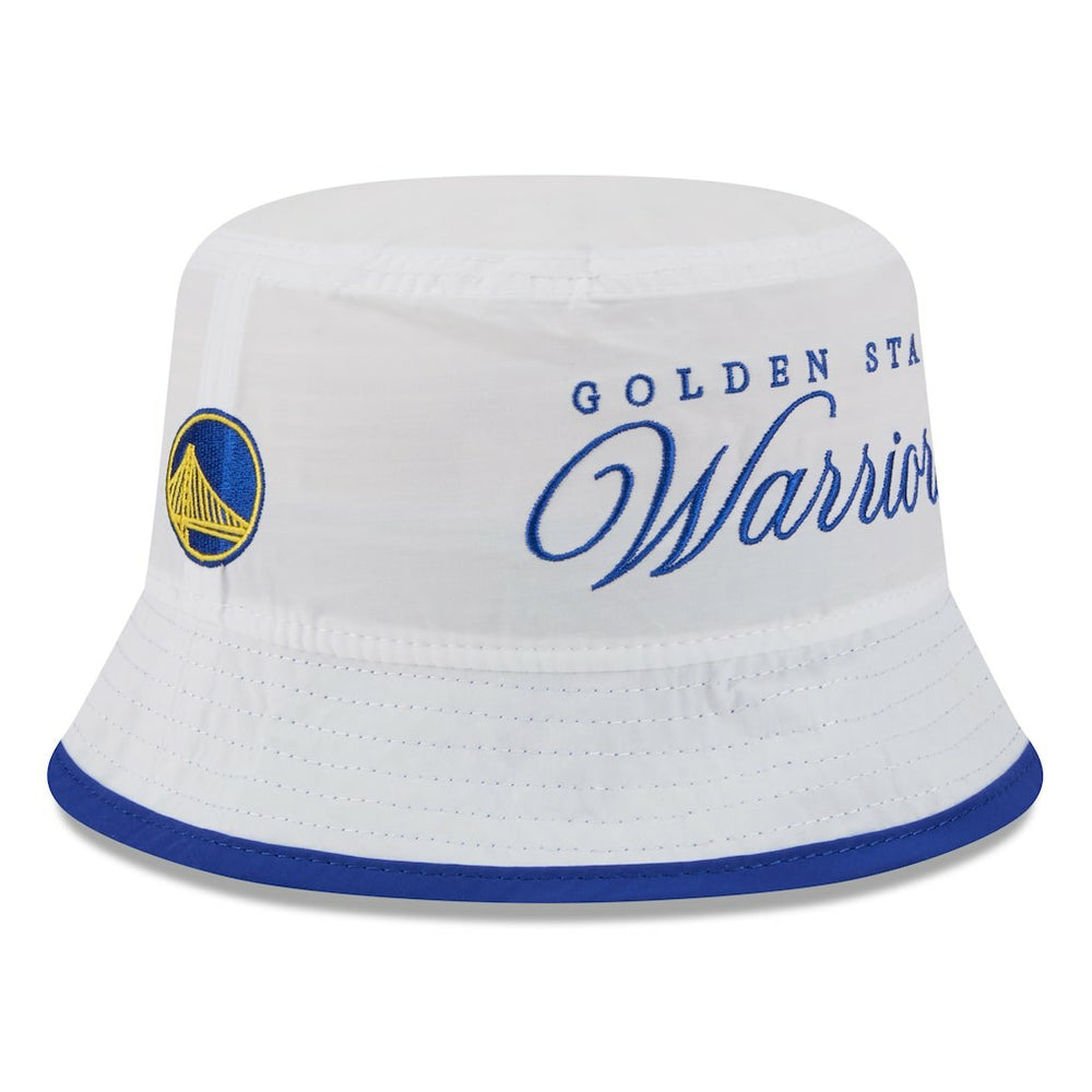 New Era - Golden State Warriors 2025 NBA Draft Nylon Bucket Hat - White/Royal