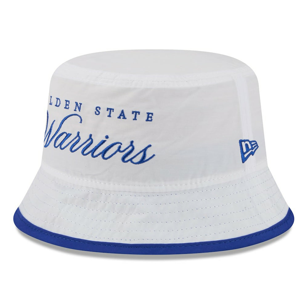 New Era - Golden State Warriors 2025 NBA Draft Nylon Bucket Hat - White/Royal