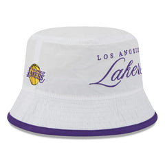 New Era - Los Angeles Lakers 2025 NBA Draft Nylon Bucket Hat - White/Purple