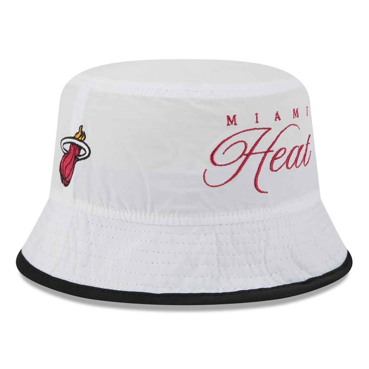 New Era - Miami Heat 2025 NBA Draft Nylon Bucket Hat - White/Black