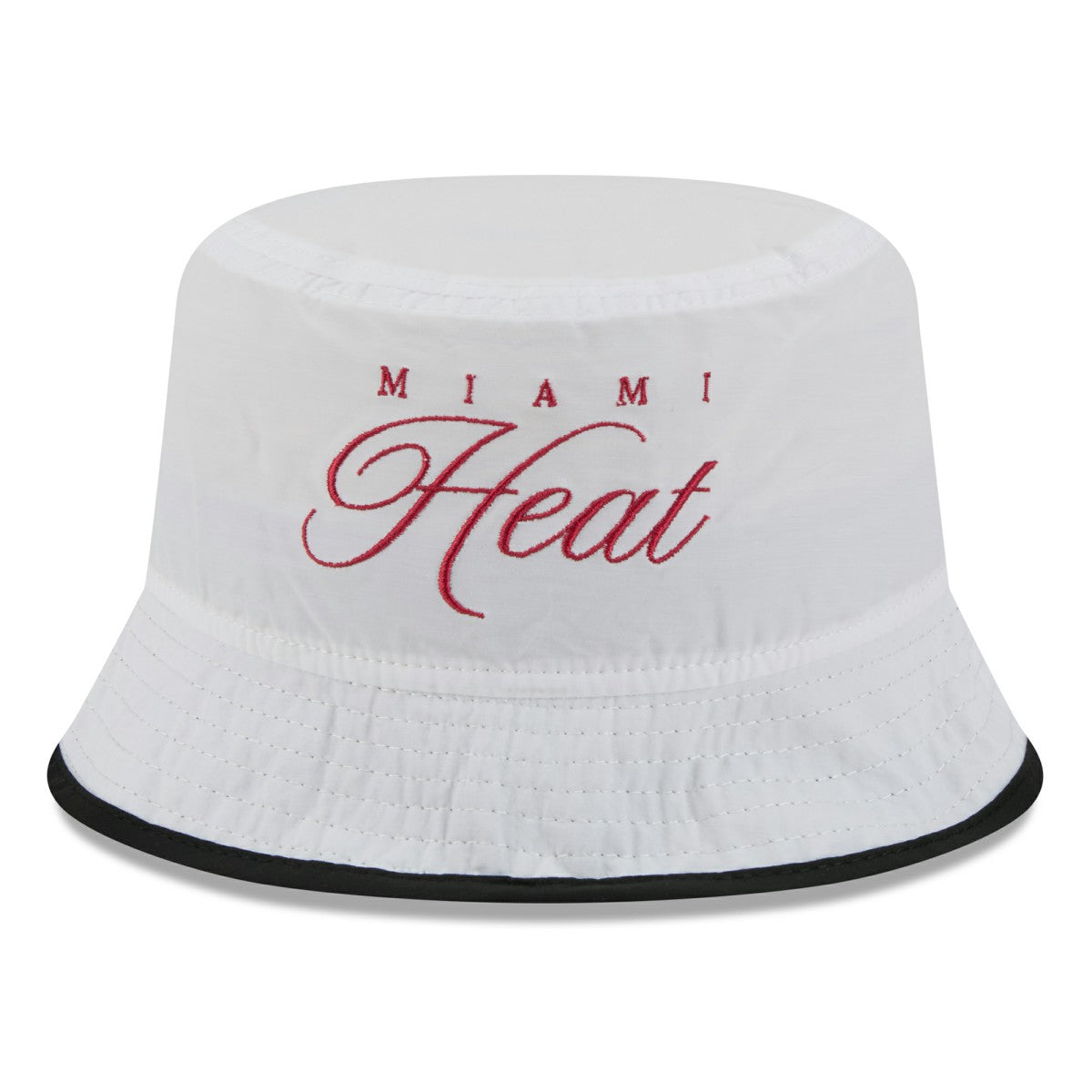 New Era - Miami Heat 2025 NBA Draft Nylon Bucket Hat - White/Black