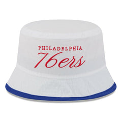 New Era - Philadelphia 76ers 2025 NBA Draft Nylon Bucket Hat - White/Royal