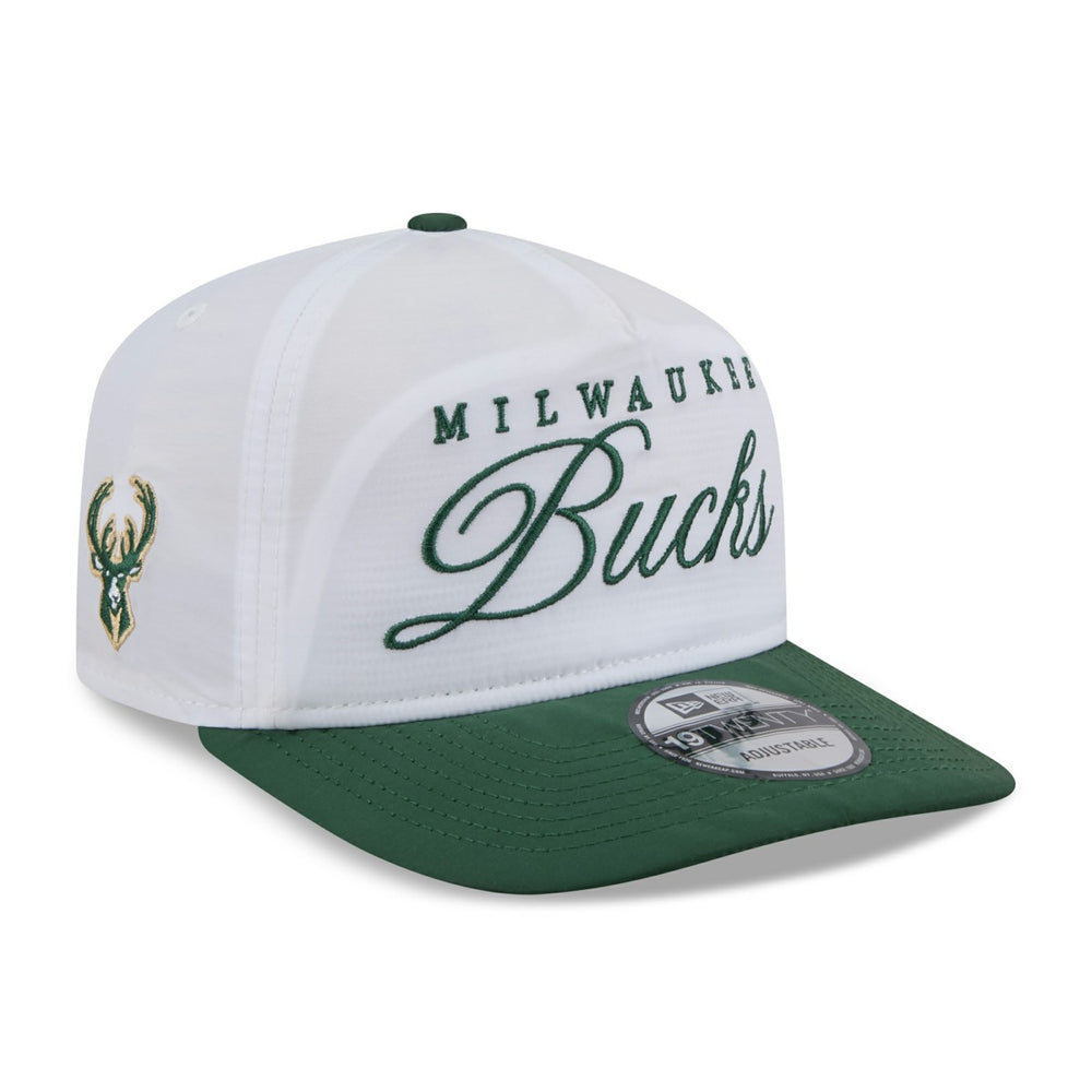 New Era - Milwaukee Bucks 2025 NBA Draft On-Stage Nylon 19TWENTY Adjustable Hat - White/Hunter Green