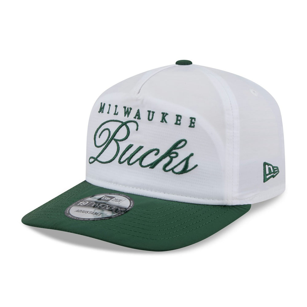 New Era - Milwaukee Bucks 2025 NBA Draft On-Stage Nylon 19TWENTY Adjustable Hat - White/Hunter Green