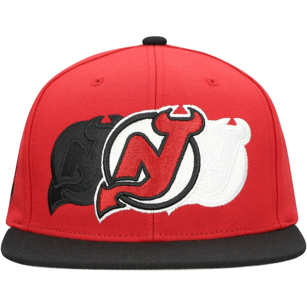 New Jersey Devils - Mitchell & Ness Soul Triple Up Snapback Hat Red