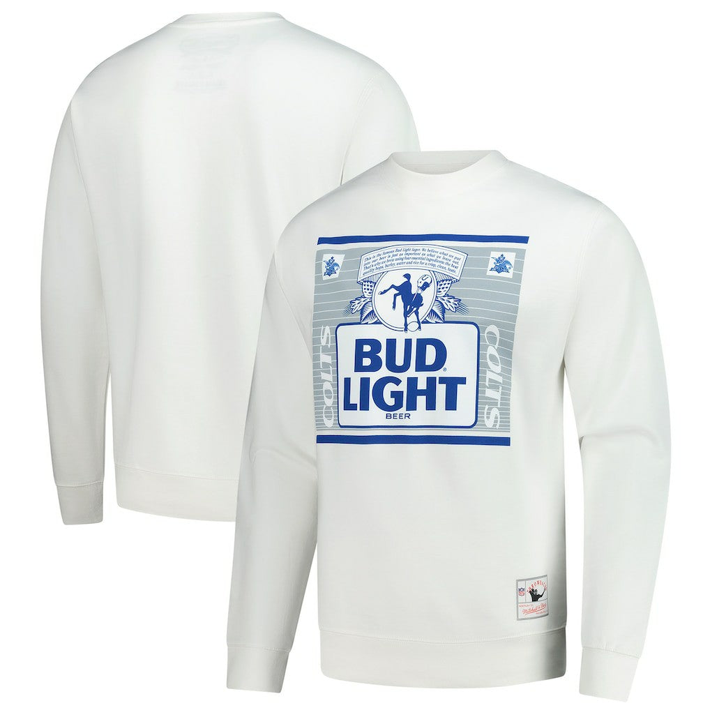Indianapolis Colts x Bud Light The Crest Pullover Sweatshirt White - Mitchell & Ness