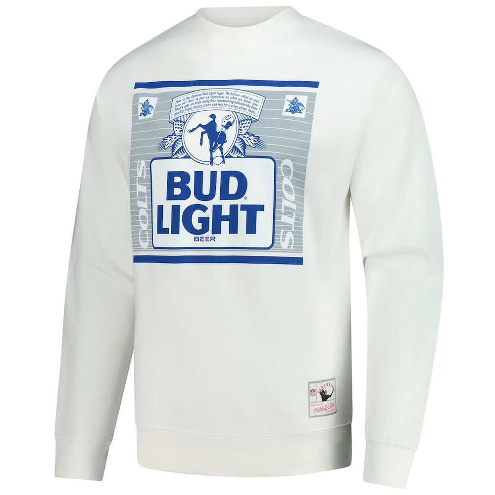 Indianapolis Colts x Bud Light The Crest Pullover Sweatshirt White - Mitchell & Ness