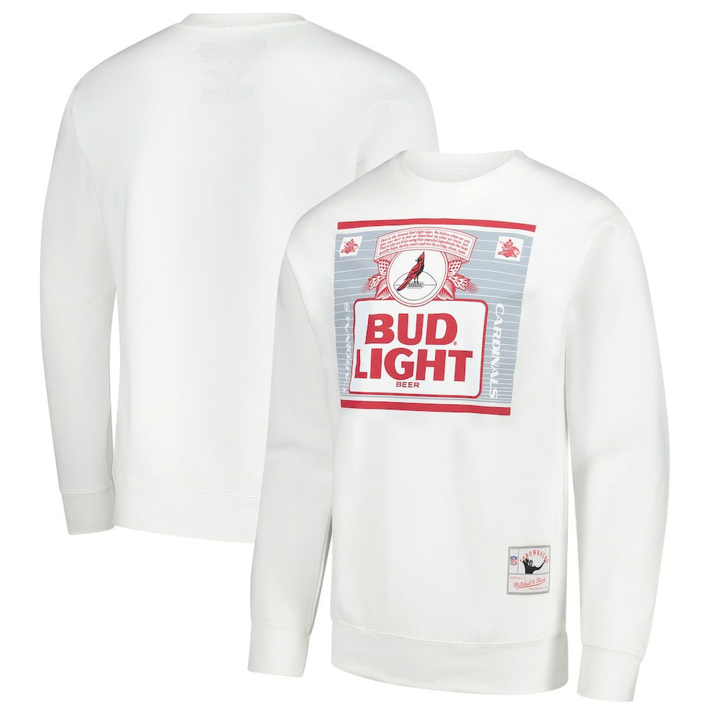 Arizona Cardinals x Bud Light The Crest Pullover Sweatshirt White - Mitchell & Ness