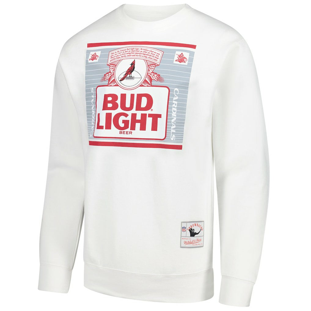 Arizona Cardinals x Bud Light The Crest Pullover Sweatshirt White - Mitchell & Ness