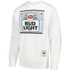 San Francisco 49ers x Bud Light The Crest Pullover Sweatshirt White - Mitchell & Ness