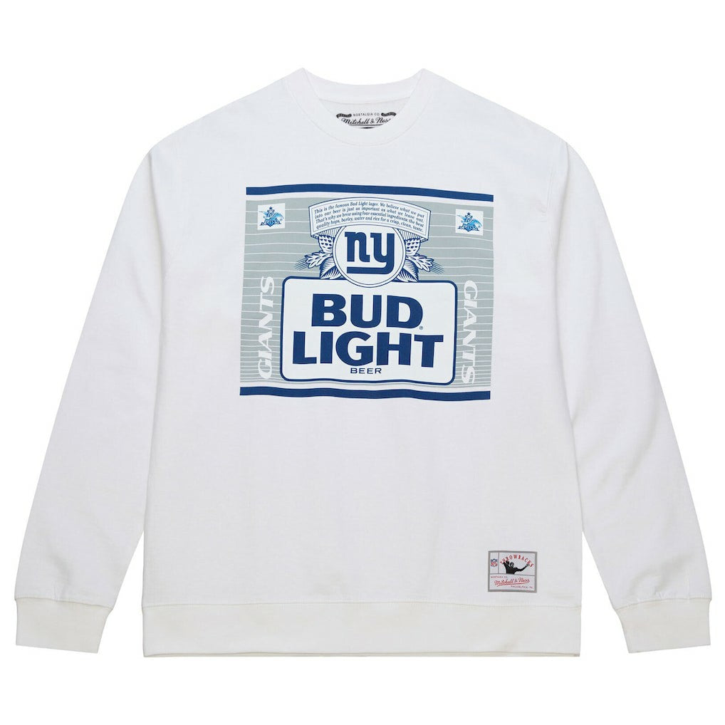 New York Giants x Bud Light The Crest Pullover Sweatshirt White - Mitchell & Ness