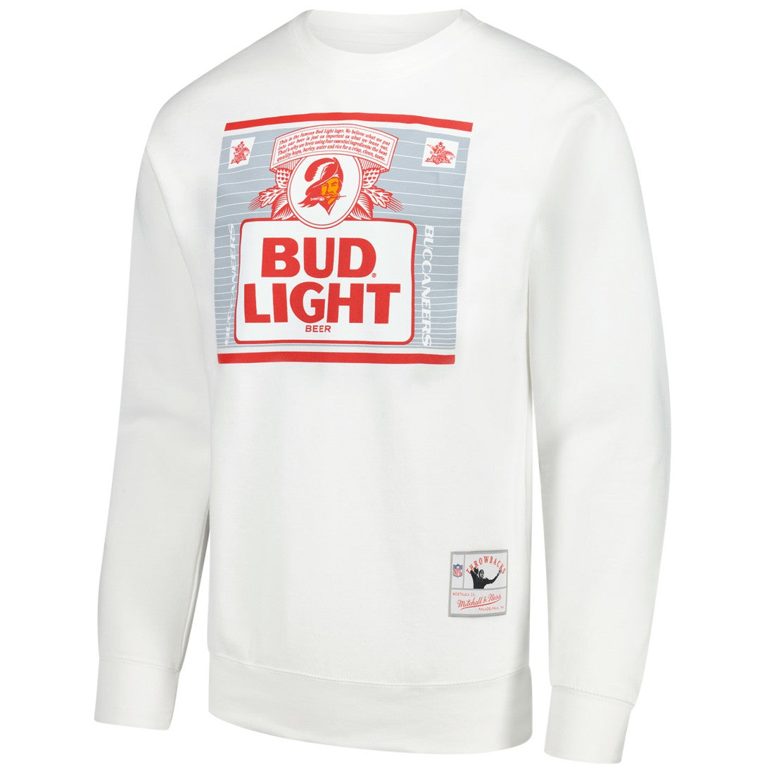 Tampa Bay Buccaneers x Bud Light The Crest Pullover Sweatshirt White - Mitchell & Ness