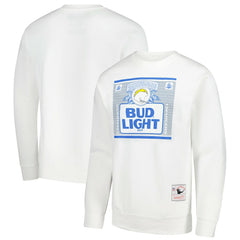 Los Angeles Chargers x Bud Light The Crest Pullover Sweatshirt White - Mitchell & Ness