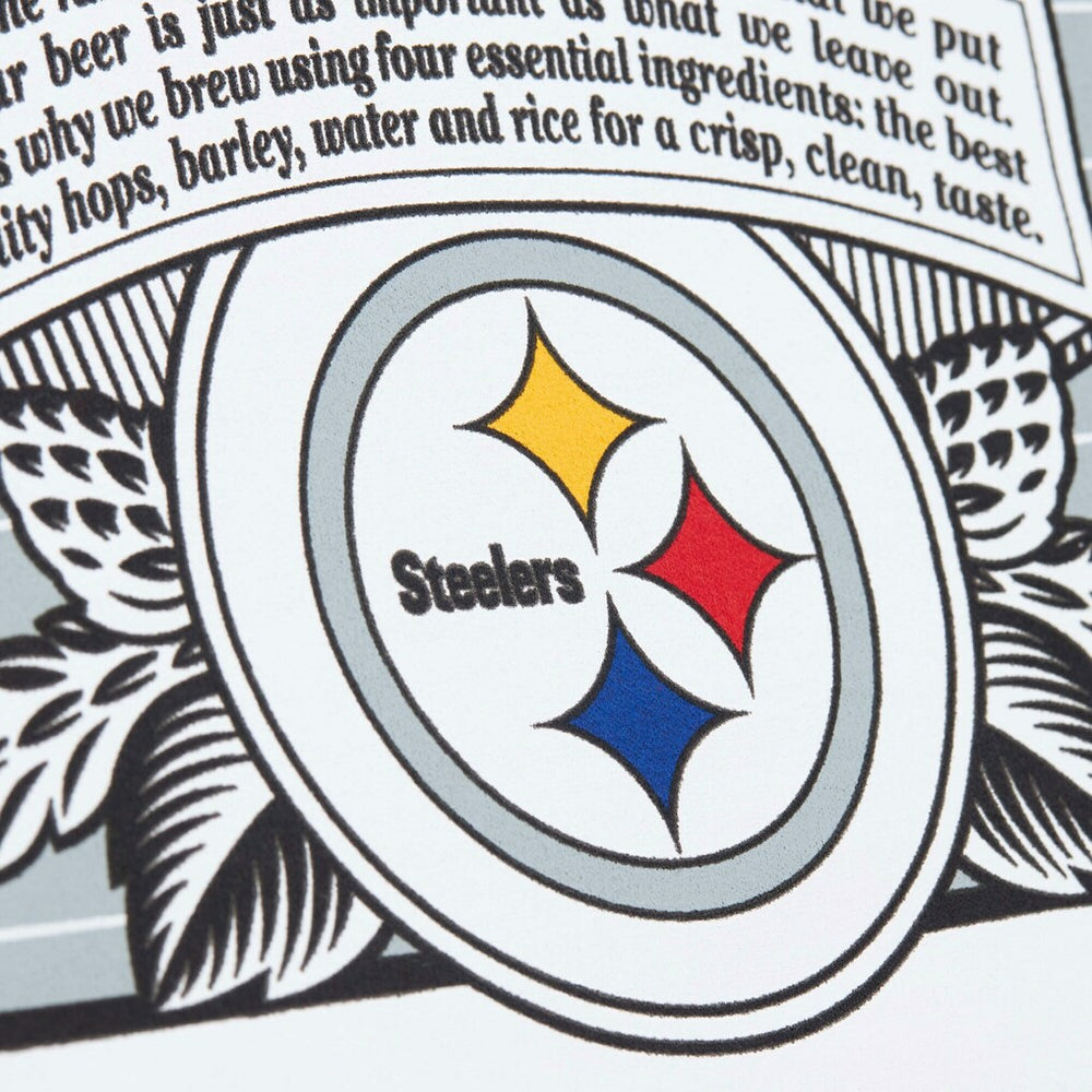 Pittsburgh Steelers x Bud Light The Crest Pullover Sweatshirt White - Mitchell & Ness