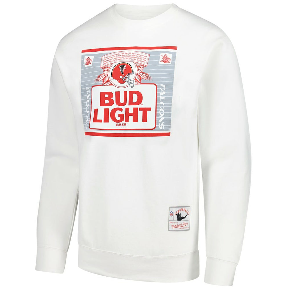 Atlanta Falcons x Bud Light The Crest Pullover Sweatshirt White - Mitchell & Ness