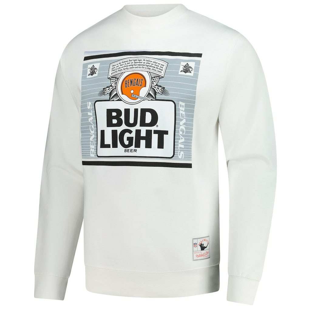 Cincinnati Bengals x Bud Light The Crest Pullover Sweatshirt White - Mitchell & Ness