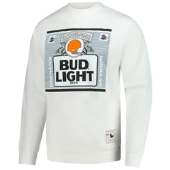 Cleveland Browns x Bud Light The Crest Pullover Sweatshirt White - Mitchell & Ness