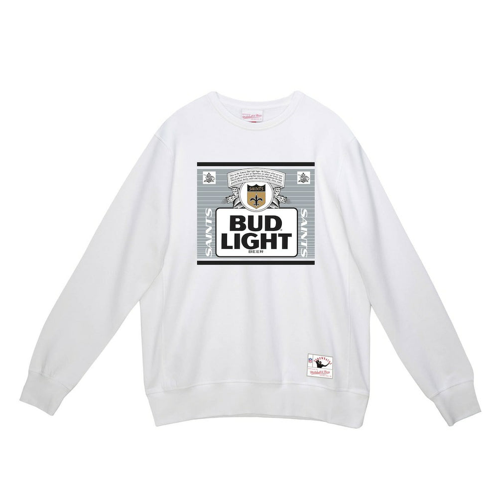 New Orleans Saints x Bud Light The Crest Pullover Sweatshirt White - Mitchell & Ness
