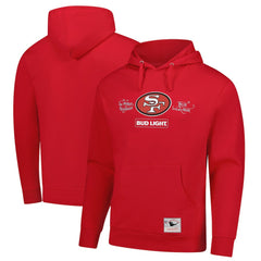San Francisco 49ers NFL x Bud Light Vintage Pullover Hoodie Scarlet - Mitchell & Ness