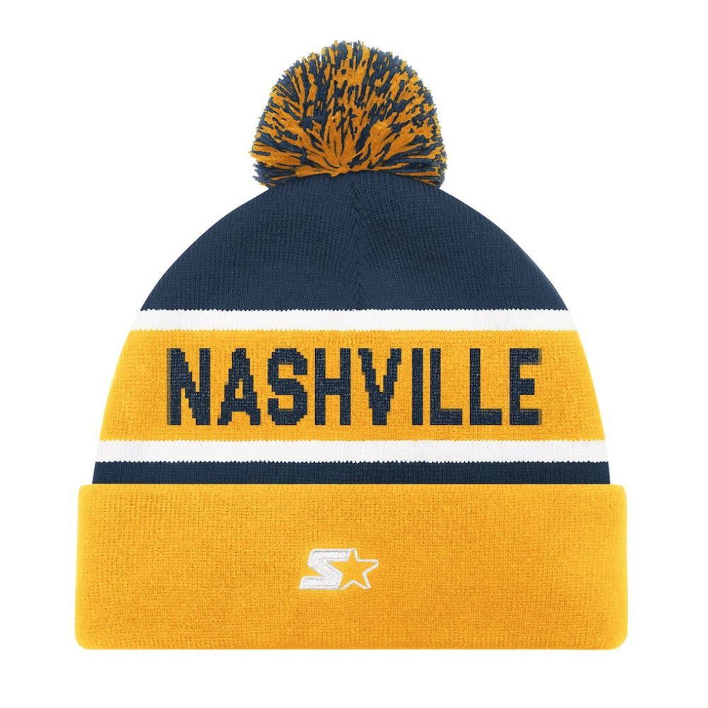 Nashville Predators - Starter Cuffed Knit Hat with Pom Gold