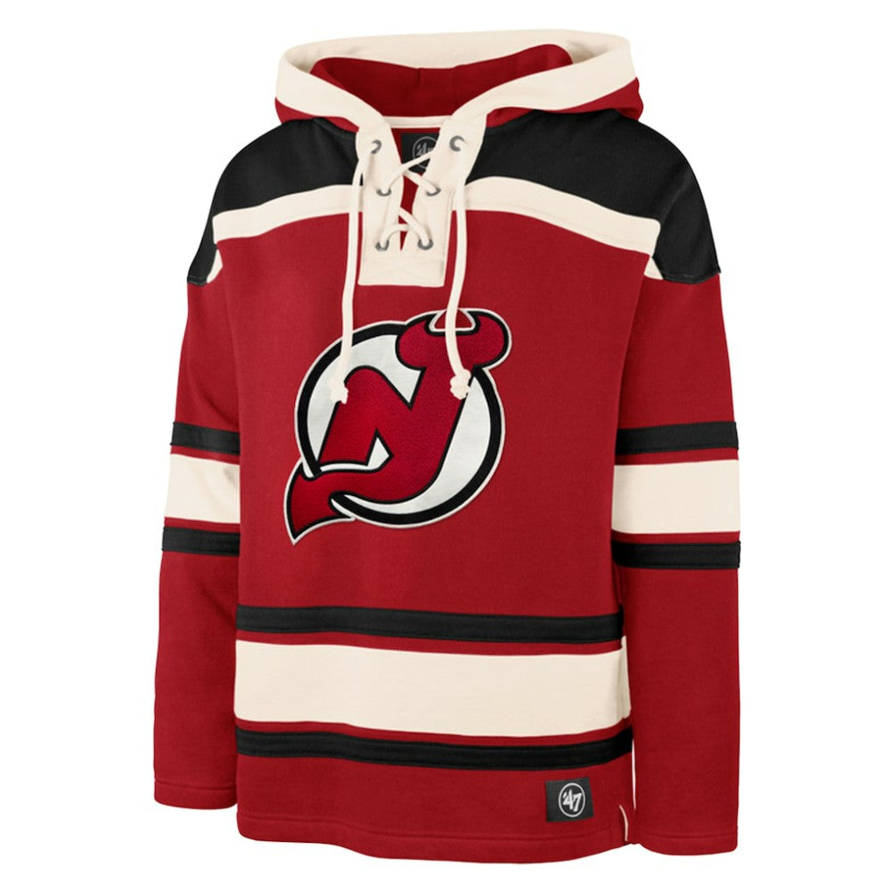 Jack Hughes New Jersey Devils - '47 Big & Tall Lace-up Pullover Hoodie Red