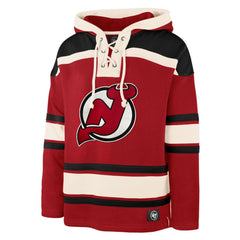 Jack Hughes New Jersey Devils - '47 Big & Tall Lace-up Pullover Hoodie Red
