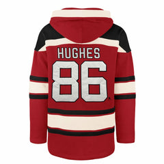 Jack Hughes New Jersey Devils - '47 Big & Tall Lace-up Pullover Hoodie Red