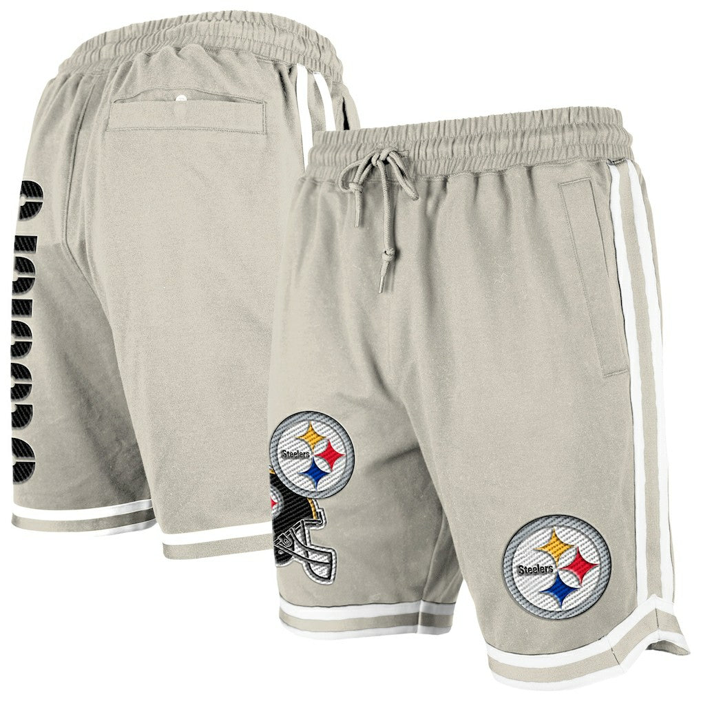 Pittsburgh Steelers New Era Stone Multi Patch Shorts Light Beige - NFL