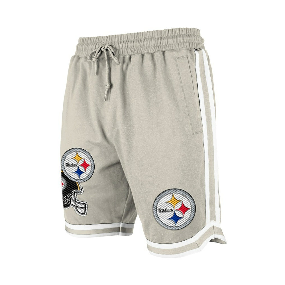Pittsburgh Steelers New Era Stone Multi Patch Shorts Light Beige - NFL