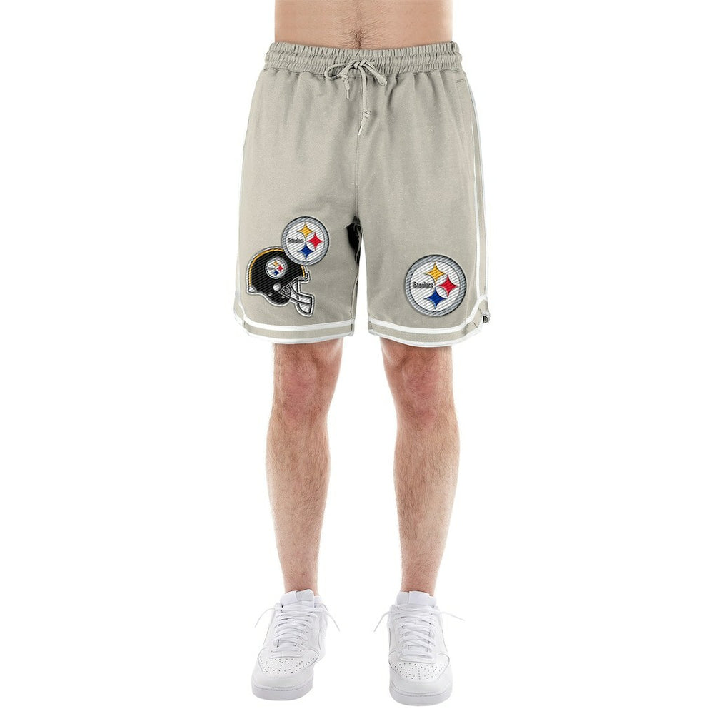 Pittsburgh Steelers New Era Stone Multi Patch Shorts Light Beige - NFL