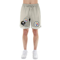 Pittsburgh Steelers New Era Stone Multi Patch Shorts Light Beige - NFL