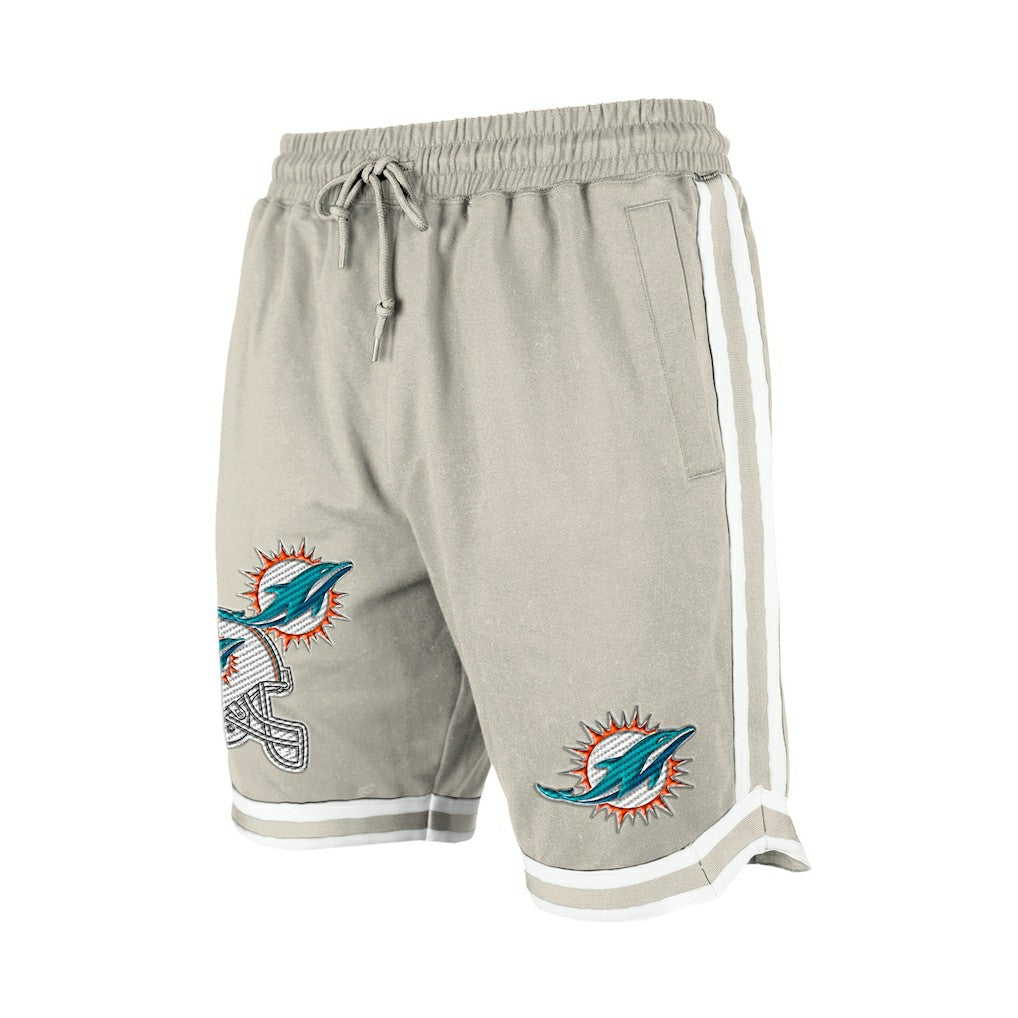 Miami Dolphins New Era Stone Multi Patch Shorts Light Beige - NFL