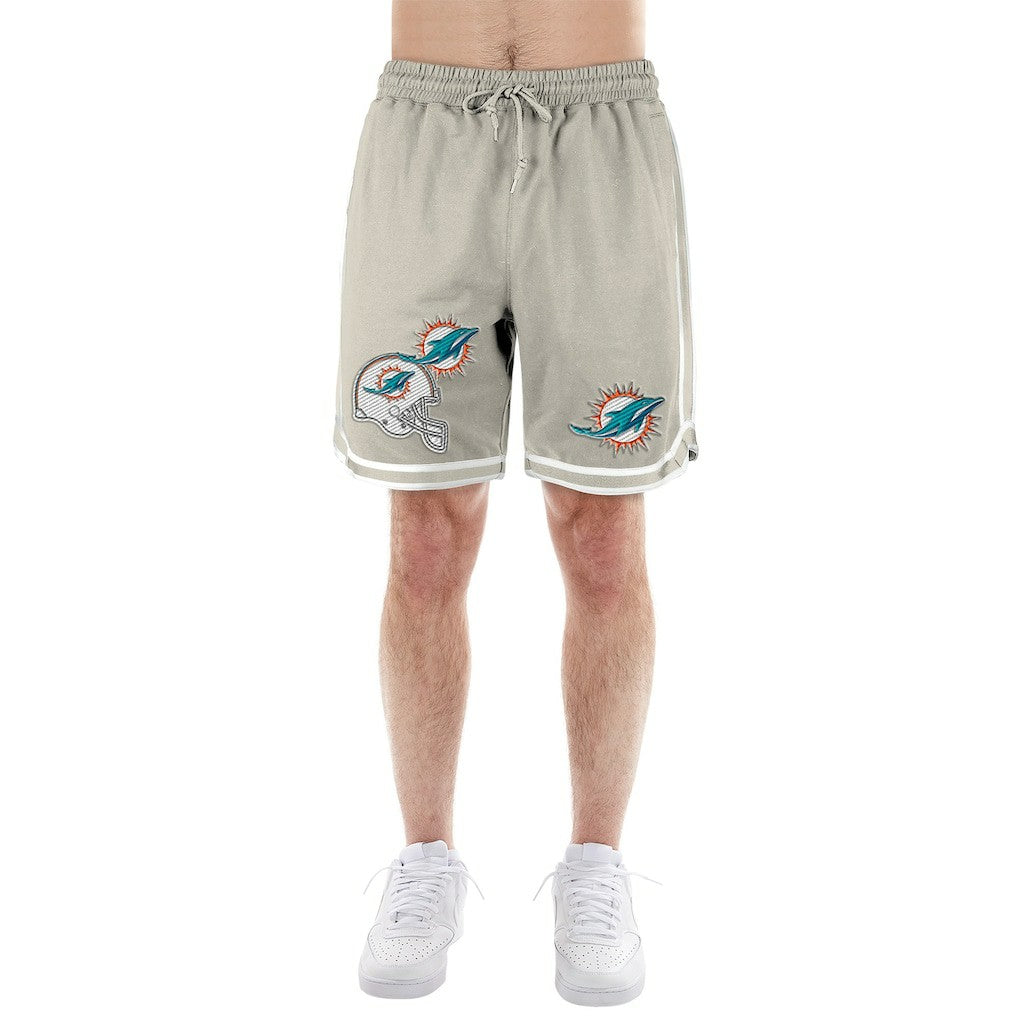 Miami Dolphins New Era Stone Multi Patch Shorts Light Beige - NFL