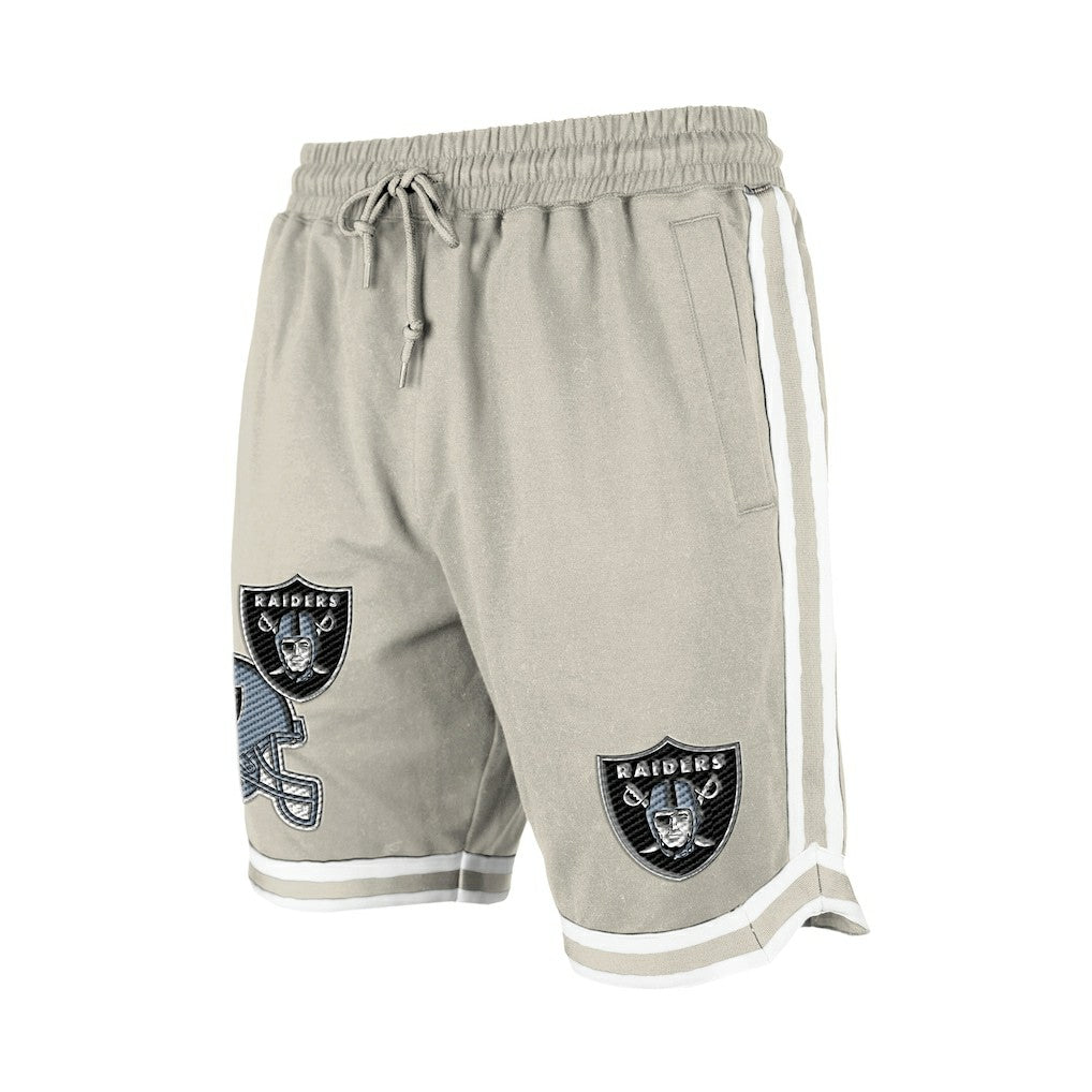 Las Vegas Raiders New Era Stone Multi Patch Shorts Light Beige - NFL