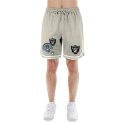 Las Vegas Raiders New Era Stone Multi Patch Shorts Light Beige - NFL