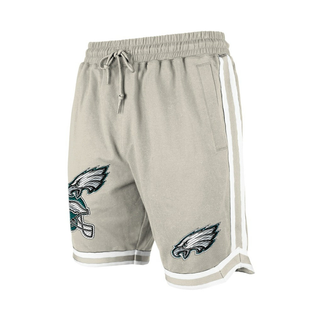 Philadelphia Eagles New Era Stone Multi Patch Shorts Light Beige - NFL