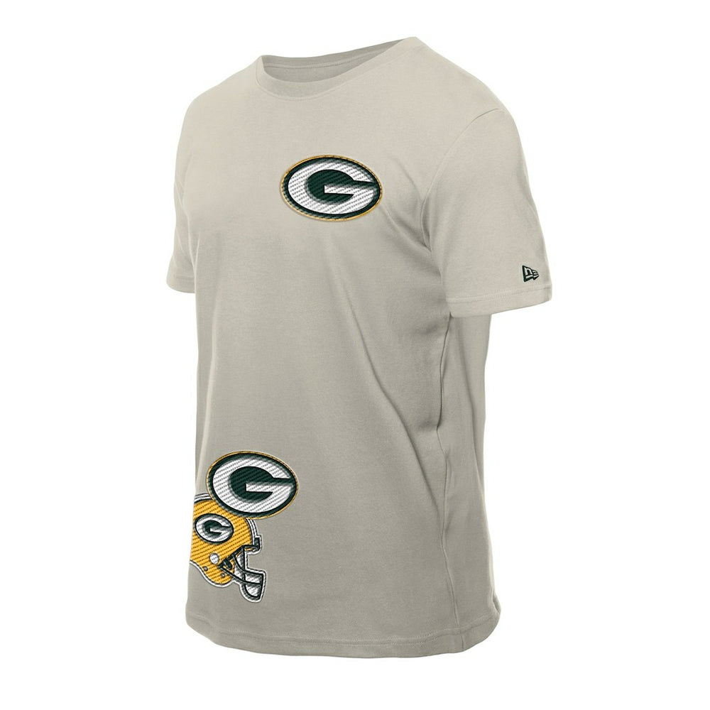 Green Bay Packers New Era Multi Patch T-Shirt Light Beige - NFL