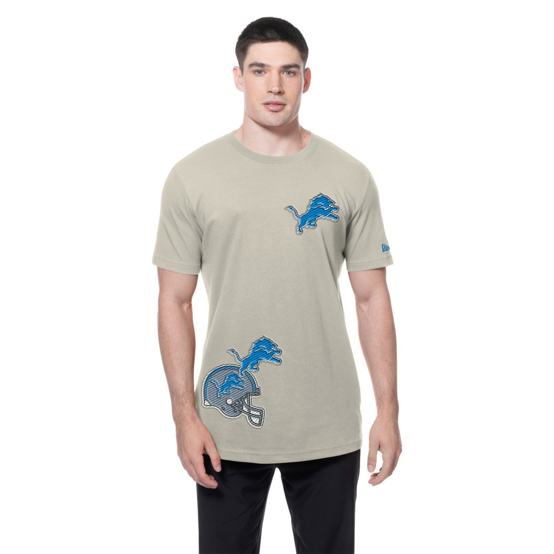 Detroit Lions New Era Multi Patch T-Shirt Light Beige - NFL