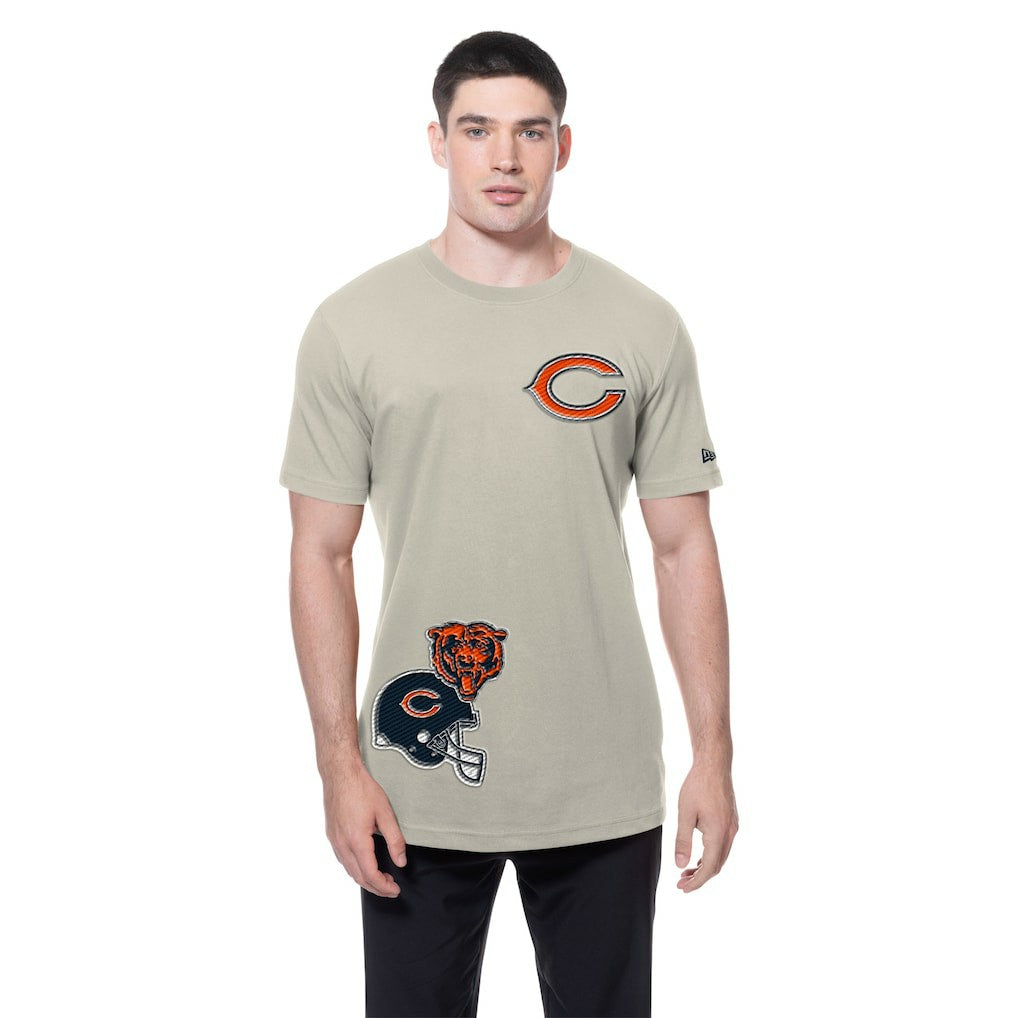 Chicago Bears New Era Multi Patch T-Shirt Light Beige - NFL
